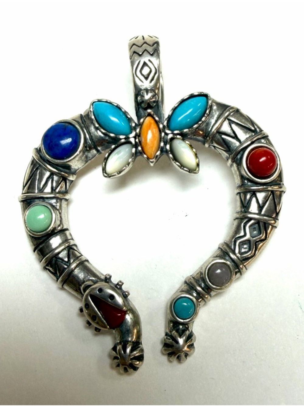 Carolyn Pollack Veronica Dine Sterling Silver Gemstone Naja Enhancer Pendant